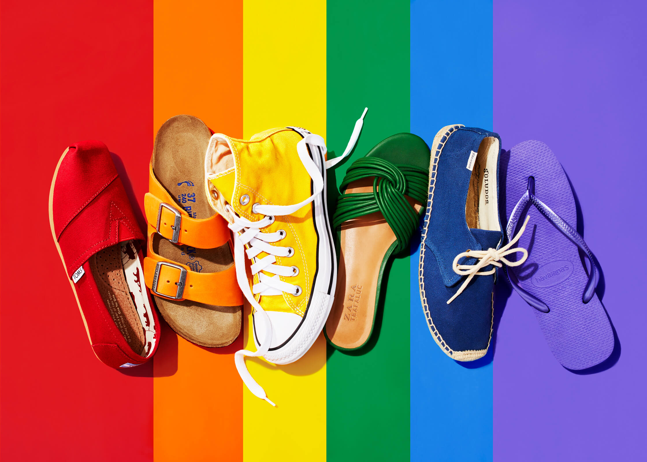 Ryan Dyer Photography | shoes | rainbow background 