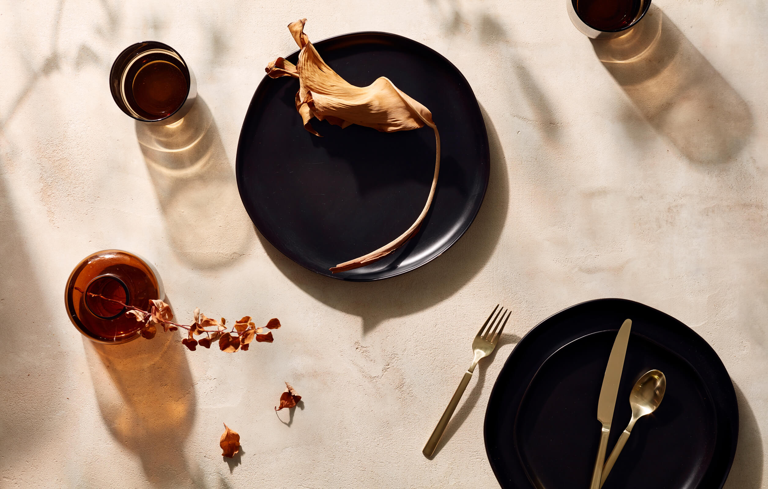 dark | table | setting | natural | light 