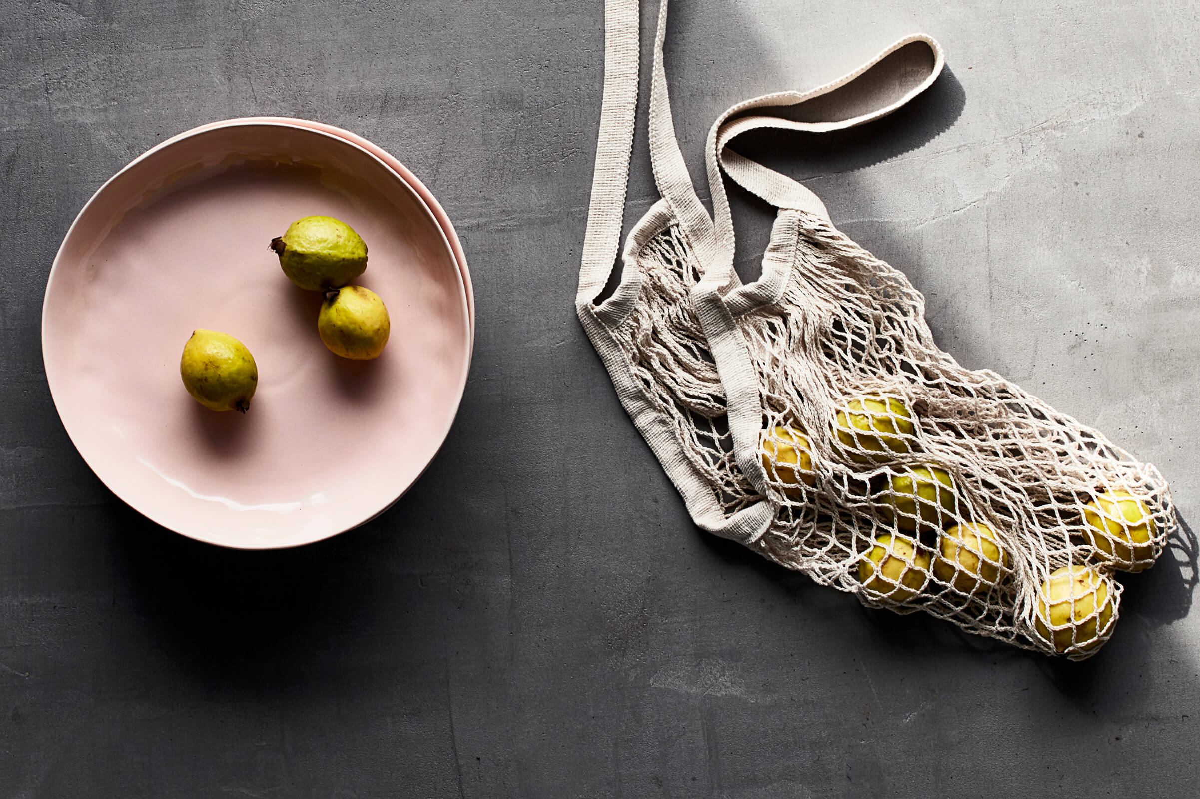 fruit | plate | bag | surface